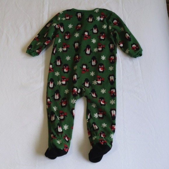 joe fresh winter penguin fleece zipper footie sleeper pajamas 12-18 months baby - Picture 6 of 6